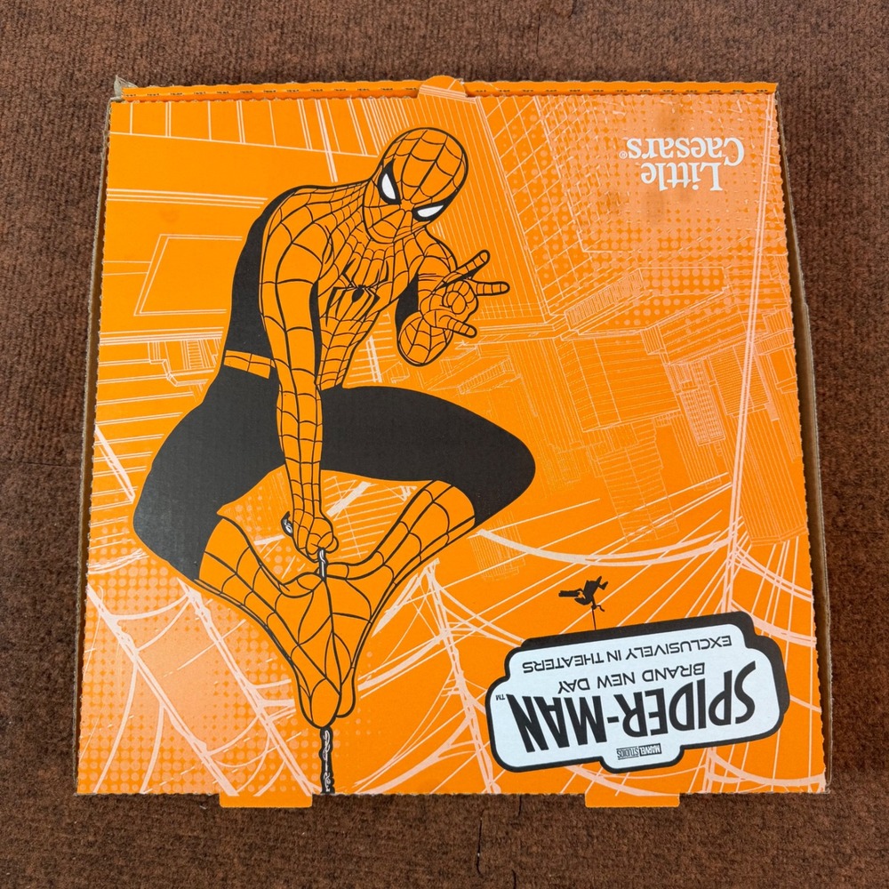 Marvel Little Caesars Spider-Man Brand New Day Movie Promo Pizza Box Orange 2026